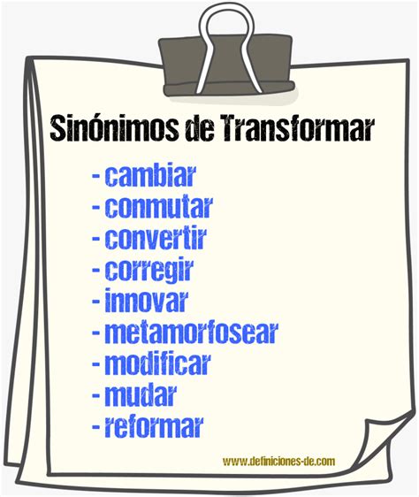 sinonimo de transformar